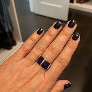 Enamel and crystal ring